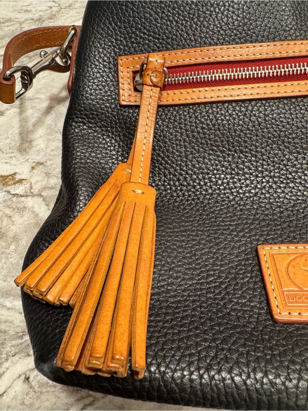 Dooney & Bourke Patterson Paige Sac Black Pebble Leather Hobo Bag - Picture 4 of 15